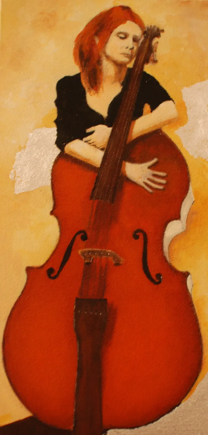 Contrebassiste — œuvre de Didier Audibert