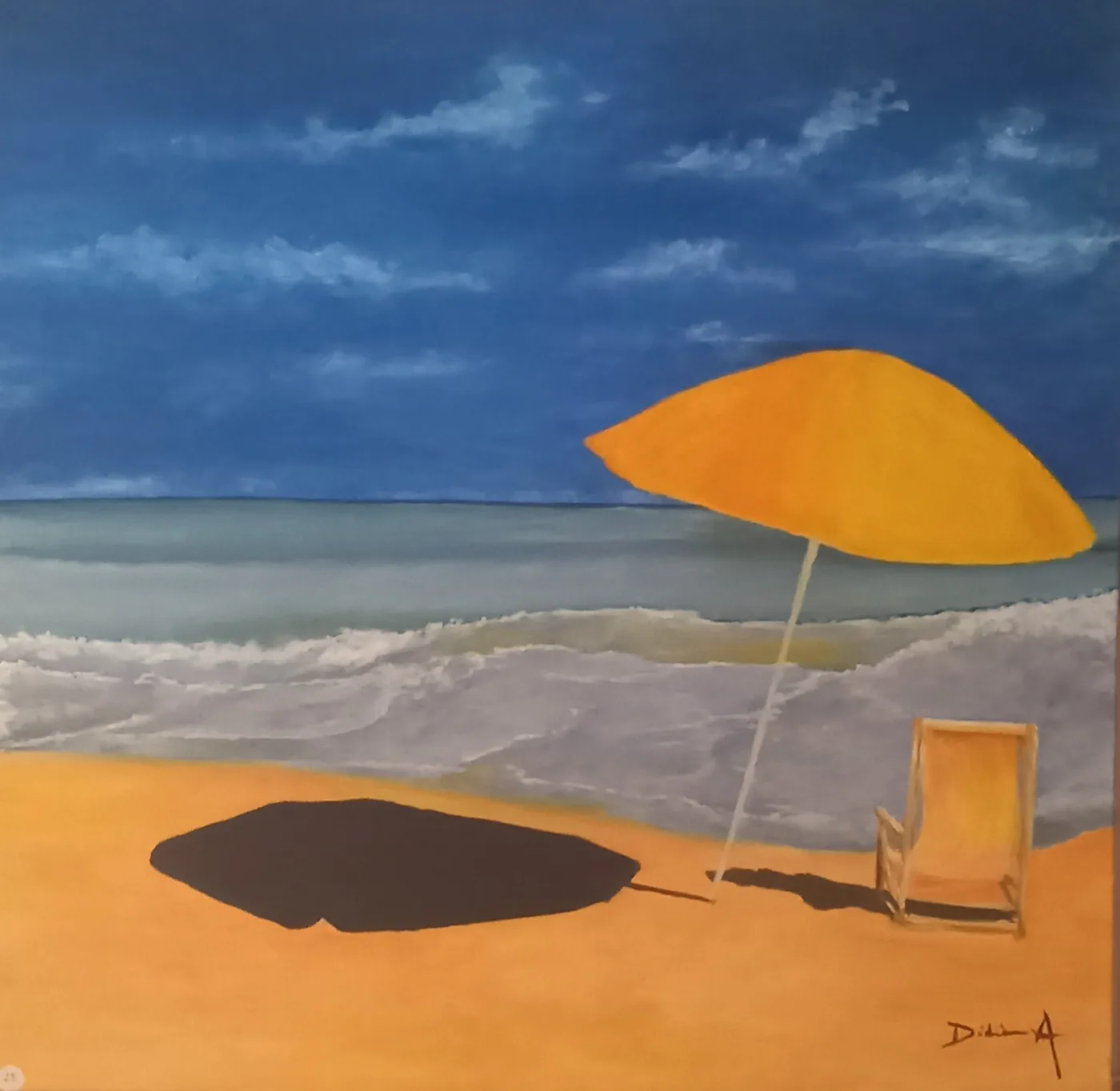 Le parasol jaune — œuvre de Didier Audibert
