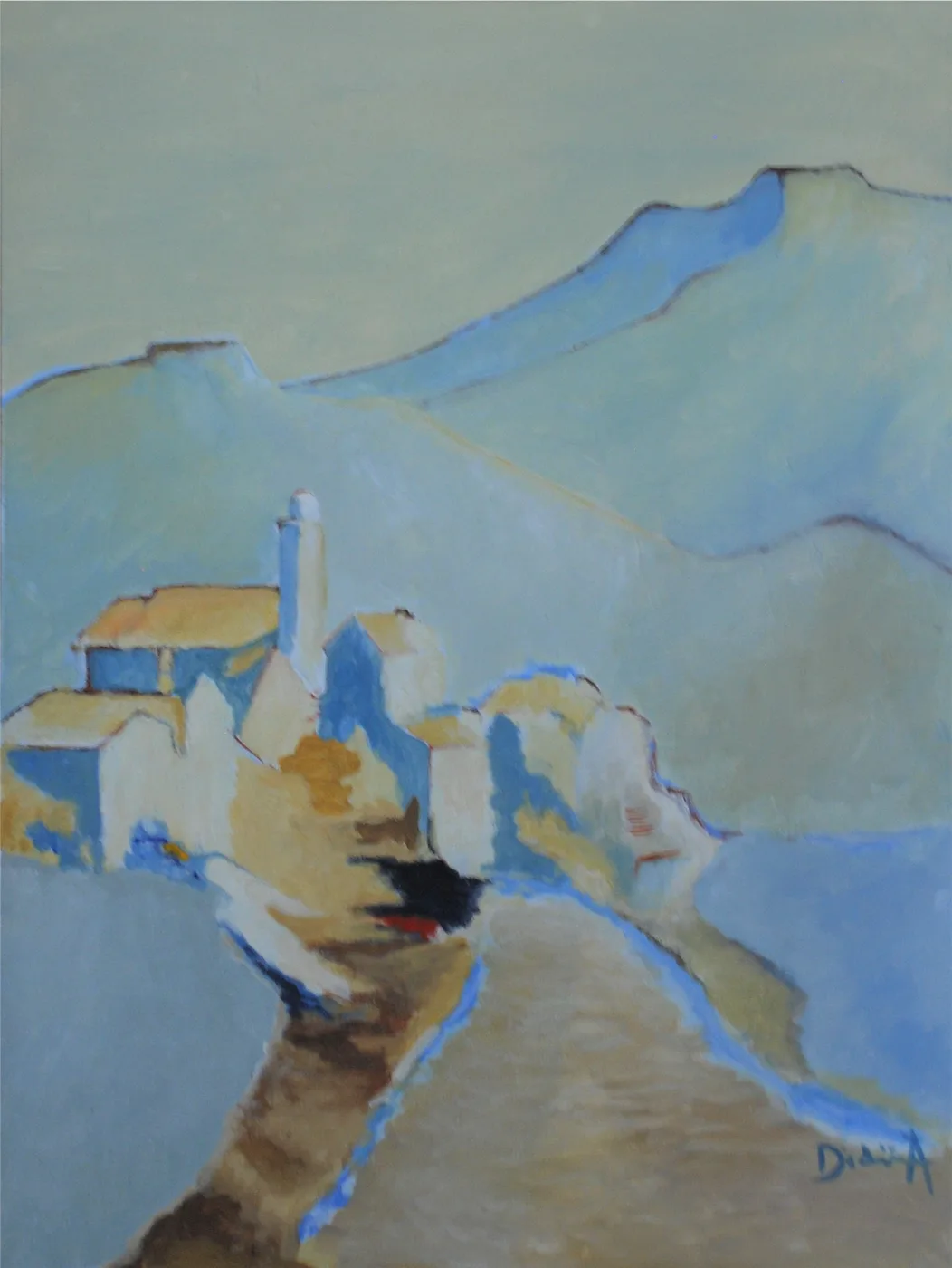 Village corse — œuvre de Didier Audibert